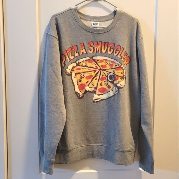 Star Wars Disney Parks Pizza Smuggler Sweatshirt Gray Excellent Large - Picture 2 of 6